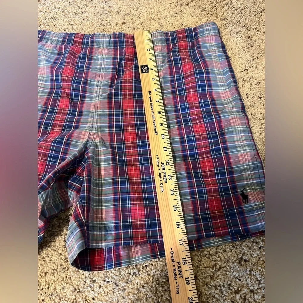Polo Sport Ralph Lauren Swim Shorts Trunks Men’s Large Plaid Blue Mul…